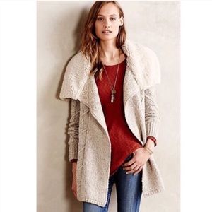 *PINK* Anthropologie Fur Collar Sweater